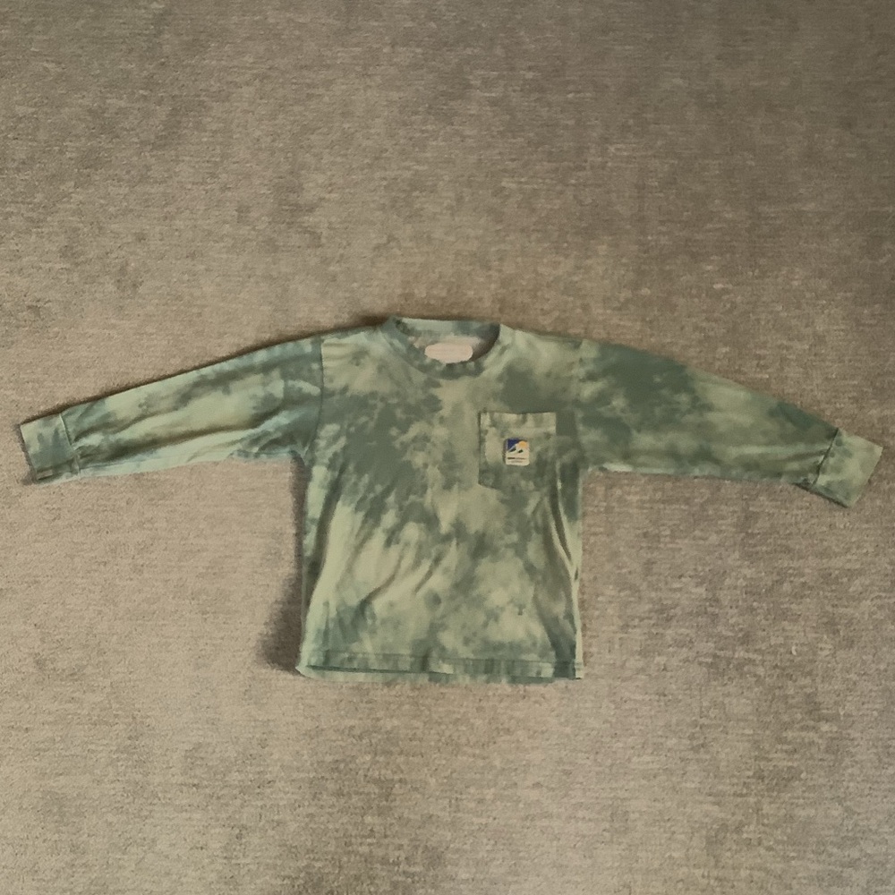 Abercrombie Kids Green Tie-Dye Long Sleeve Graphic Pocket Tee Sz. 5/6